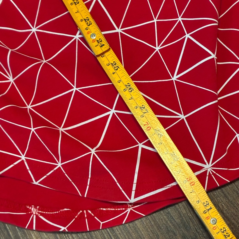 Vie+Riche Paris Polo Shirt Men's XXL Red Geometric Print Short Sleeve Casual - Picture 6 of 9